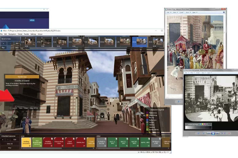 Composition of views from within the VSim 3D environment