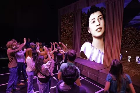 Image of the Xanadu Shrine and participants using it.